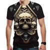 Летний топ с круглым вырезом и 3D-принтом черепа, модная повседневная мужская футболка с коротким рукавом