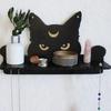Display Shelf for Crystals and Stones Crystal Shelf Display Black Cute Cat Floating Shelves for Halloween Wall Bedroom Decor Witchy Room Decorations