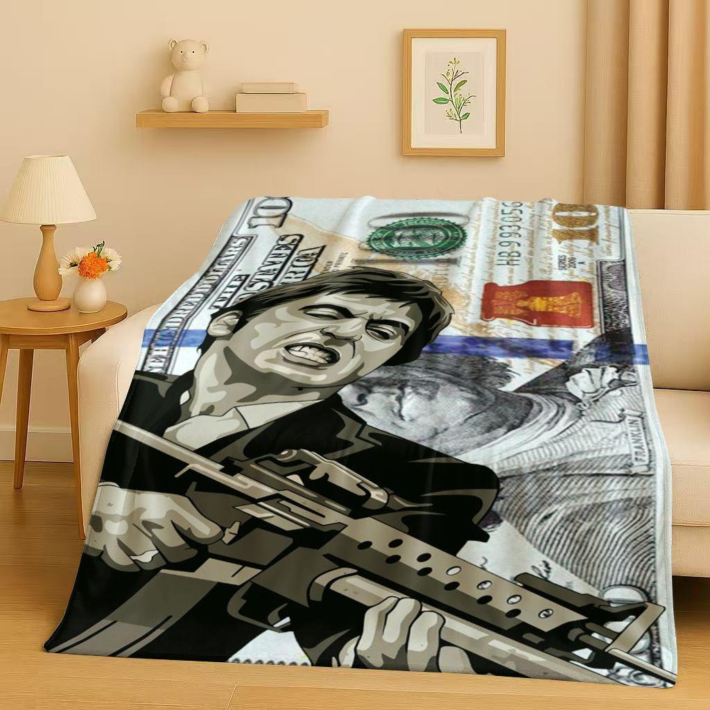 Classic Scarface Tony Gang Movie Flannel Blanket,Ultra Soft Plush Throw for Home Bedroom Bed Sofa Cover Office Picnic Kids Gift