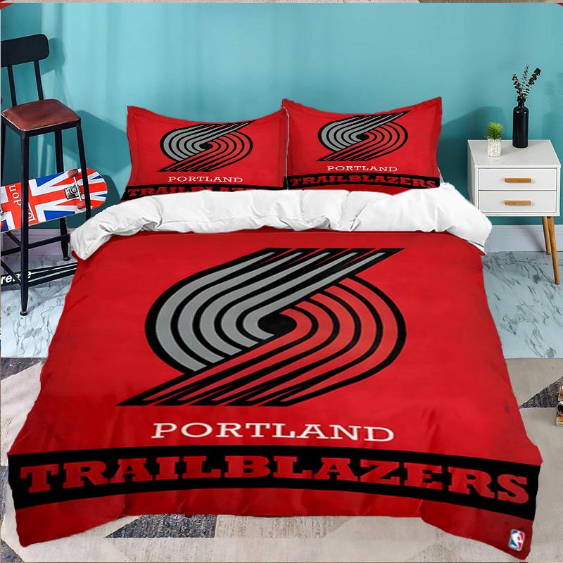 Portland Blazers Artwork 3pcs Bedding Set,Including 1pc Duvet Cover And 2pcs Pillowcases Perfect Gift for Christmas,Ideal for Bedroom, Dormitory