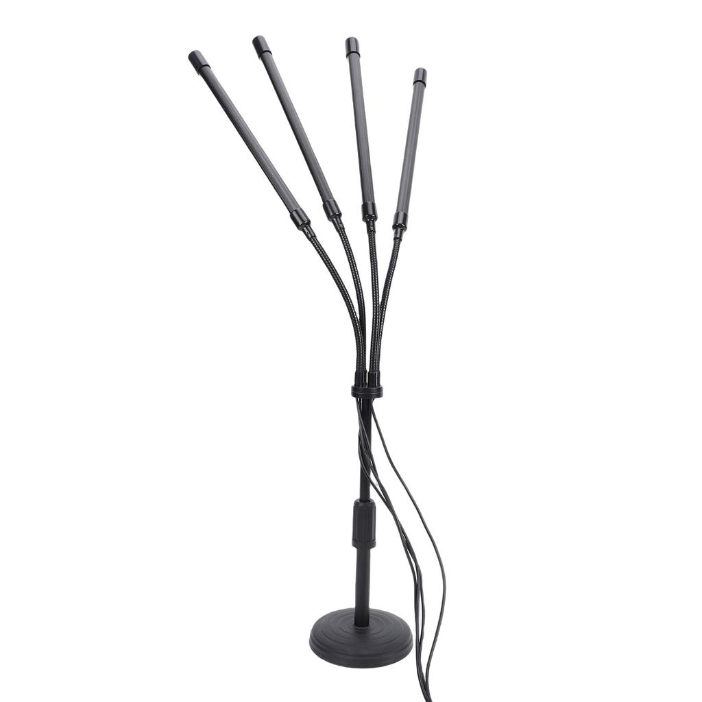 Светодиодная лампа для растений Grow Lights, 4 головки, красный, синий, желтый, полный спектр, с авто включением/выключением, на гибкой ножке, для комнатных растений