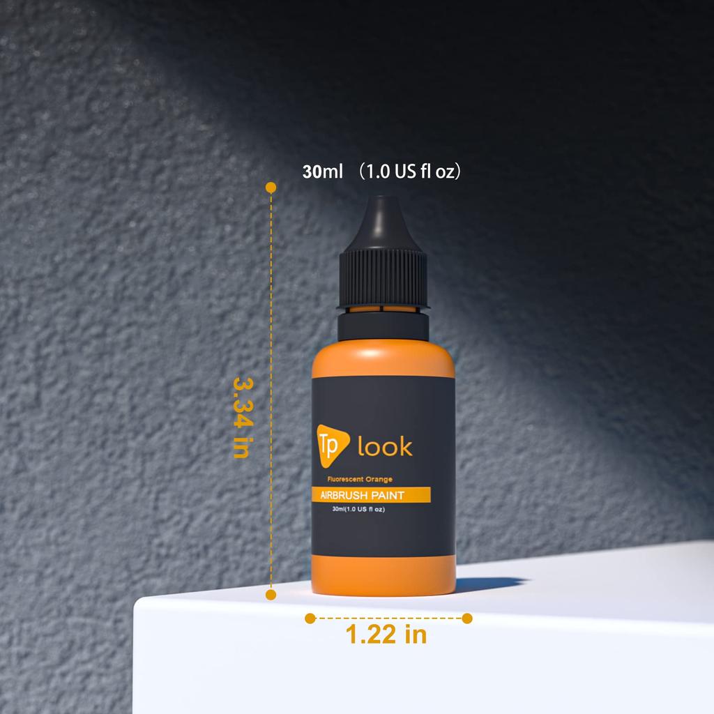 Краски для аэрографии Tplook, 16 цветов, набор акриловых красок для аэрографии, непрозрачные неоновые цвета, не требуют разбавления, на водной основе, водостойкие, быстросохнущие, для пластика