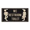 Restroom Metal Signs Wall Decor Plaque Metal Vintage License Plate for Home Bar Club Toilet Bathroom Restroom