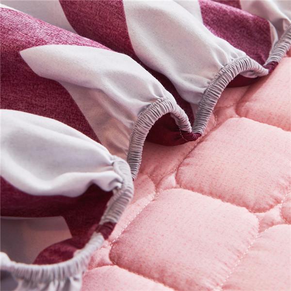 Quilted Mattress Cover Printing Non-slip Fitted Bed Sheet Dust Protection Cover Thicken Bedding Sheet Bedcloth No Pillowcases