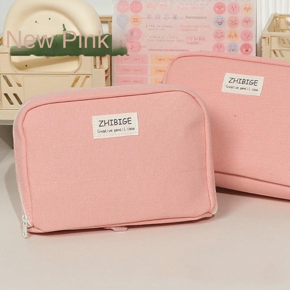 Multi-functional Pen Bag Canvas Stationery Storage Pouch Portable Pencil Case Student Gift