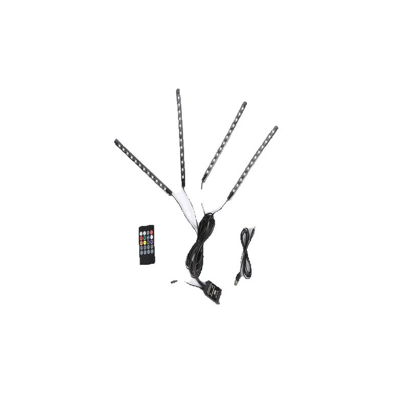 Комплект атмосферной RGB LED подсветки 48 светодиодов 5050 SMD ДЛЯ Универсальных Автомобилей Пульт Дистанционного и Голосового Управления