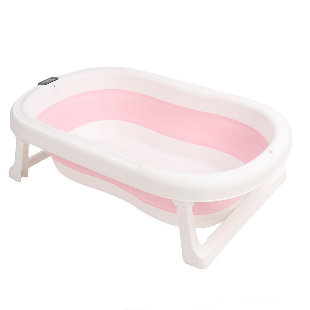 Складная детская ванночка с нескользящим основанием, складная детская ванночка с дисплеем температуры для дома