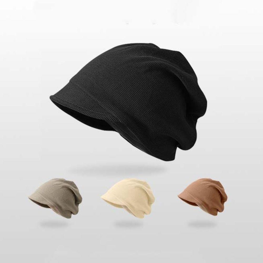 Solid Color Slouchy Baggy Caps Keep Warm Skull Cap Chemo Cap Beanie Hat Autumn Winter