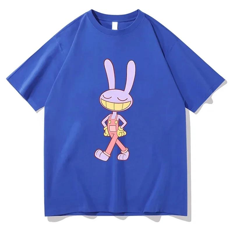 Футболка из чистого хлопка для мужчин The Amazing Rabbit, футболка с принтом в стиле аниме, унисекс, футболка с короткими рукавами, повседневные летние топы, футболки, одежда