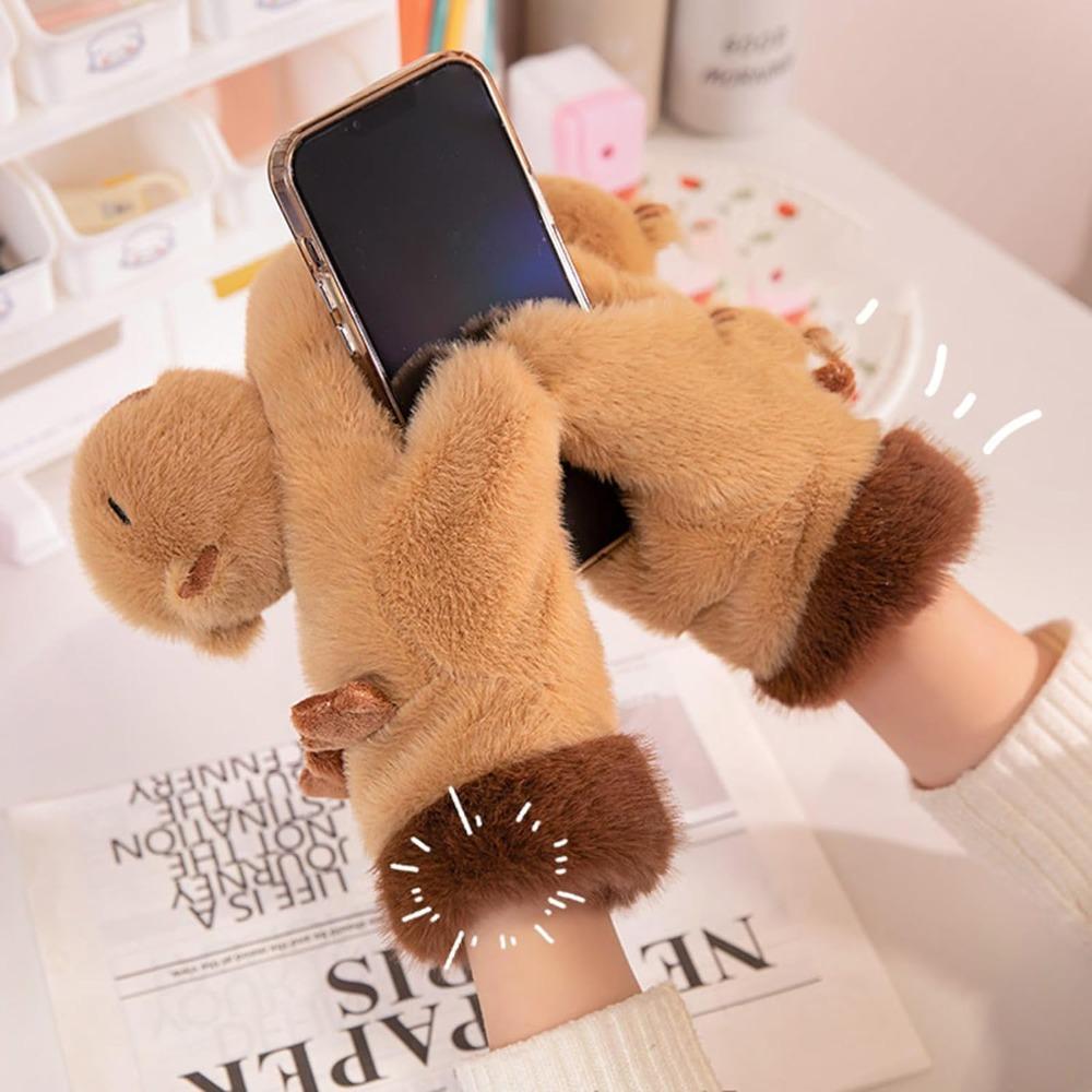 Thermal Snow Mittens Plush Winter Gloves Cute Capybara Gloves Women Kids