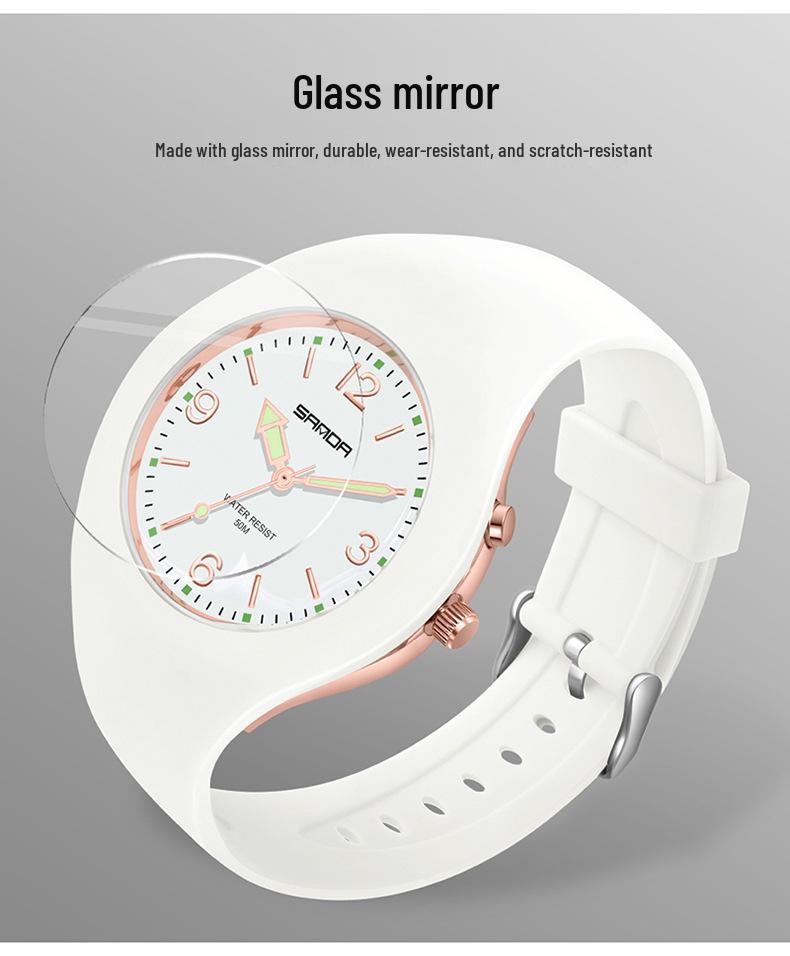 Sanda Макаронный цвет Флуоресцентные Водонепроницаемые Спортивные Часы для Мужчин и Женщин