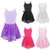 Ballet Dance Gymnastics Leotard with Chiffon Wrap Skirt Outfit Set Kids Girls Stylish Dancewear