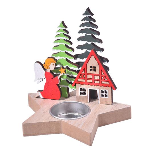 Рождественский подсвечник деревянный Санта-Клаус Ангел Лось подсвечник для чайной свечи настольный подсвечник для рождественского обеденного стола декор в углу