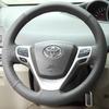 Для Toyota Verso EZ Avensis Черная кожа Наппа, сшитая вручную, нескользящая крышка рулевого колеса автомобиля