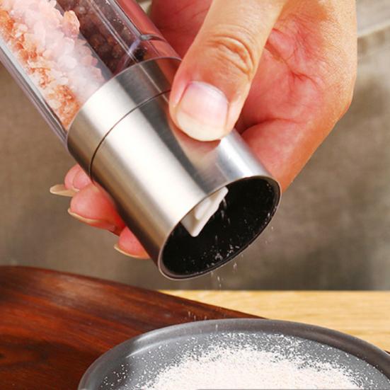 Ручная мельница для специй из нержавеющей стали, регулируемый керамический сердечник, прозрачный видимый ручной инструмент для измельчения соли и перца, бутылка для приправ, кухонные гаджеты