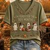 Women's Casual V-Neck Short Sleeve T-Shirt Fall Fashion Top
