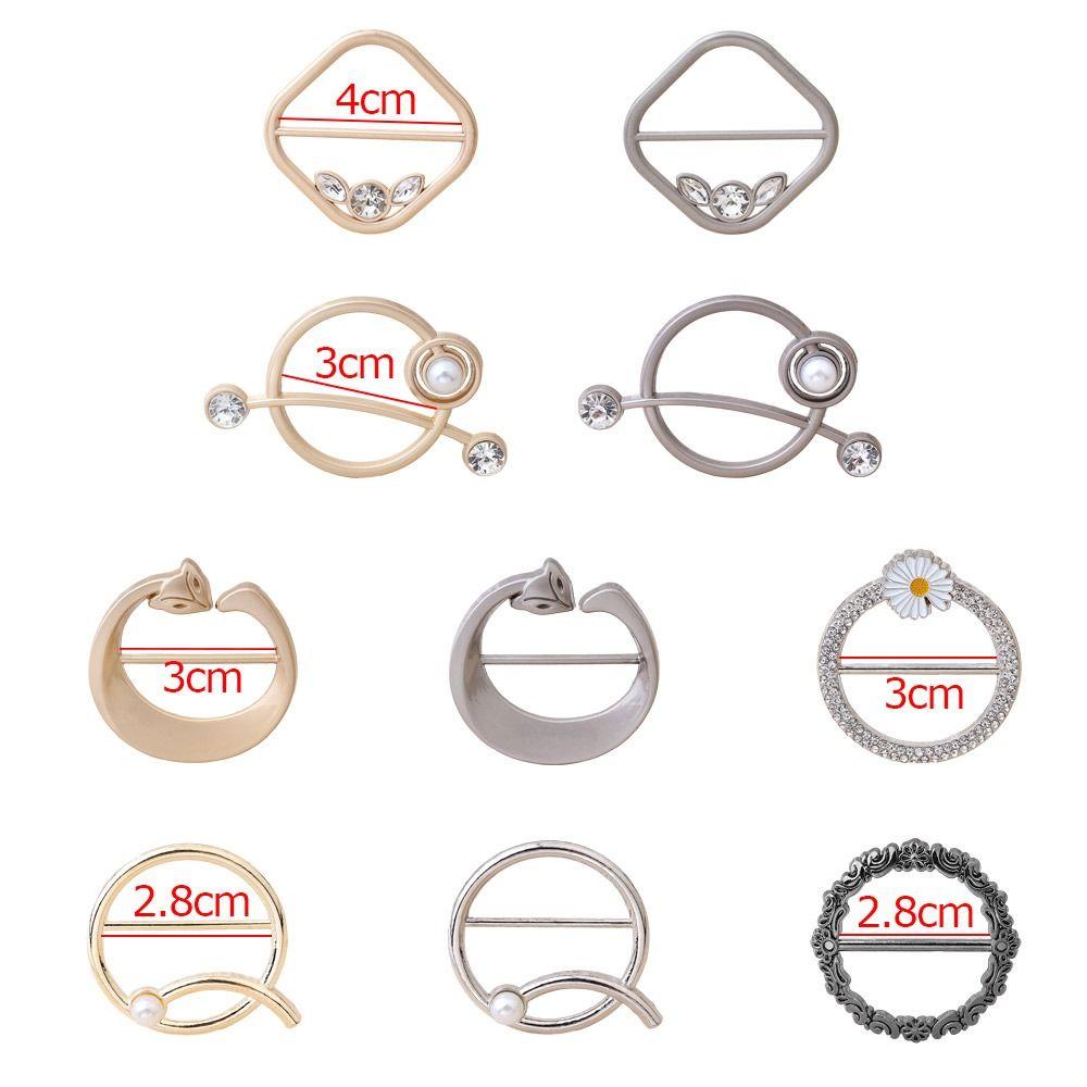 4Pcs Versatile T-Shirt Clip Silk Clasp Clips Shawl Buckle Waist Buckle Scarf Buckle Scarf Ring