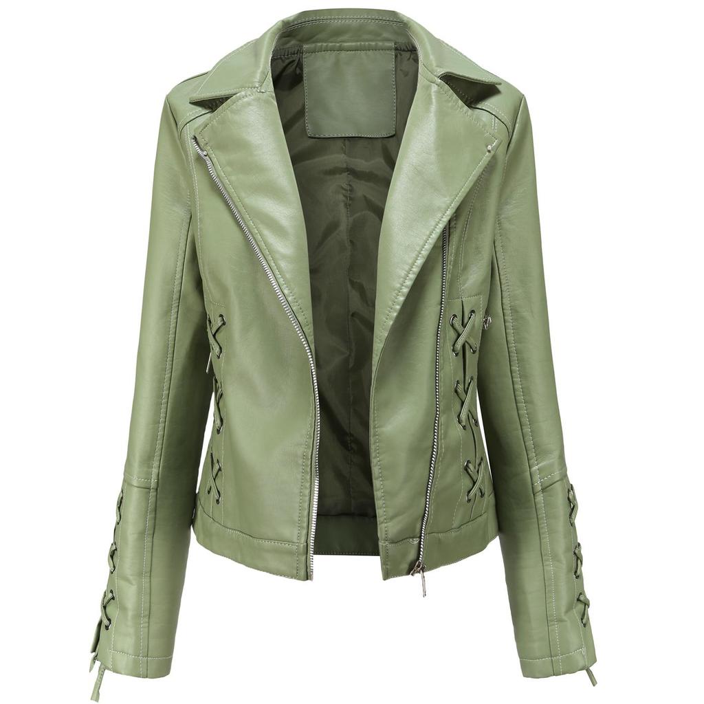 Женская асимметричная укороченная куртка из искусственной кожи на молнии из искусственной кожи, байкерское короткое пальто, тонкая верхняя одежда, винтажная укороченная куртка со шнуровкой, мотоциклетный бомбер, осень-весна, новинка