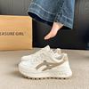 Дышащие летние женские туфли на толстой подошве в корейском стиле, маленькие белые туфли, спортивные туфли для женщин с увеличением роста, универсальные новые повседневные папины кроссовки f