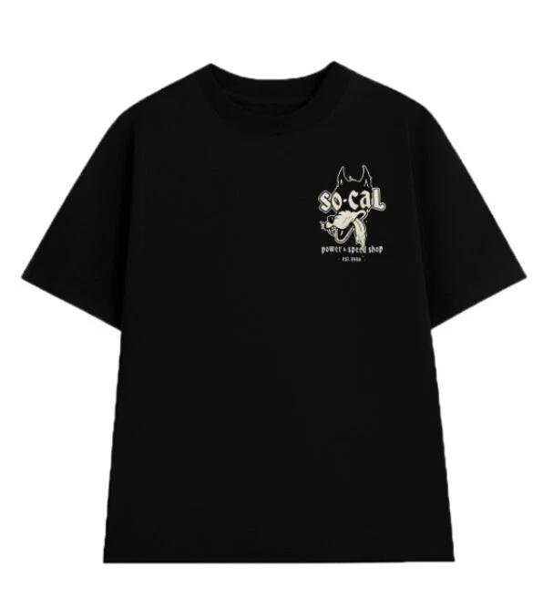Men's So-Cal Speed Shop Classic Wolf Logo Black Cotton T-Shirt