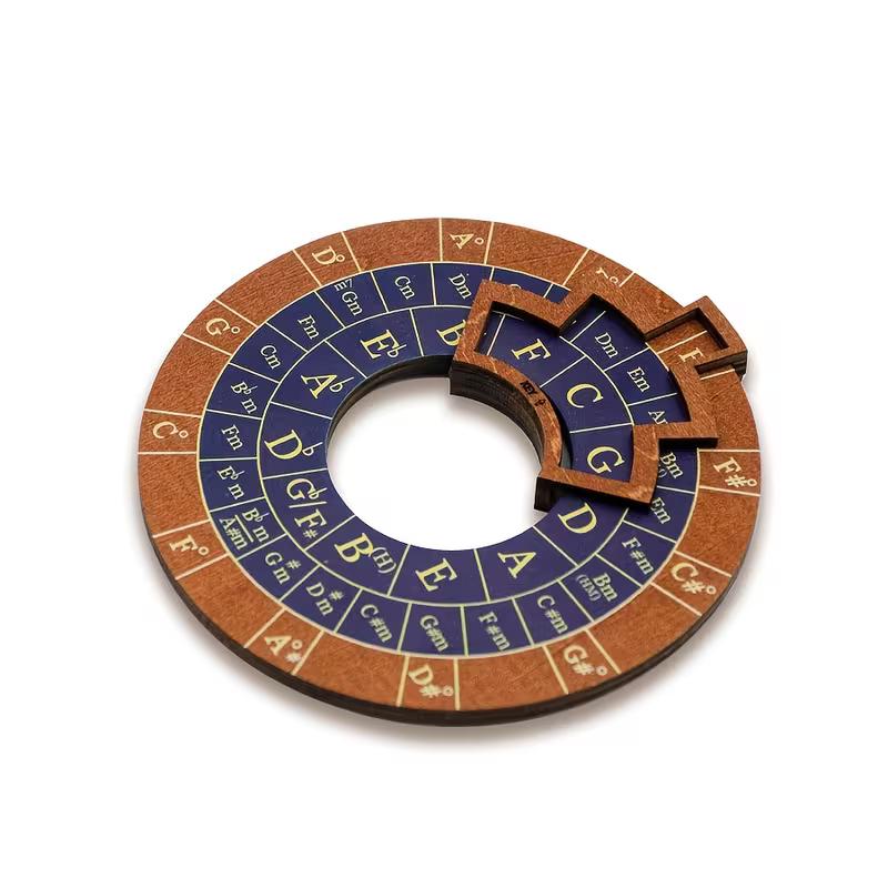 Circle of Fifths Wheel Wooden Melody Tool Guitar Piano Chord Tool Music Transpose Accessories For Musicians Beginners Songwriter
