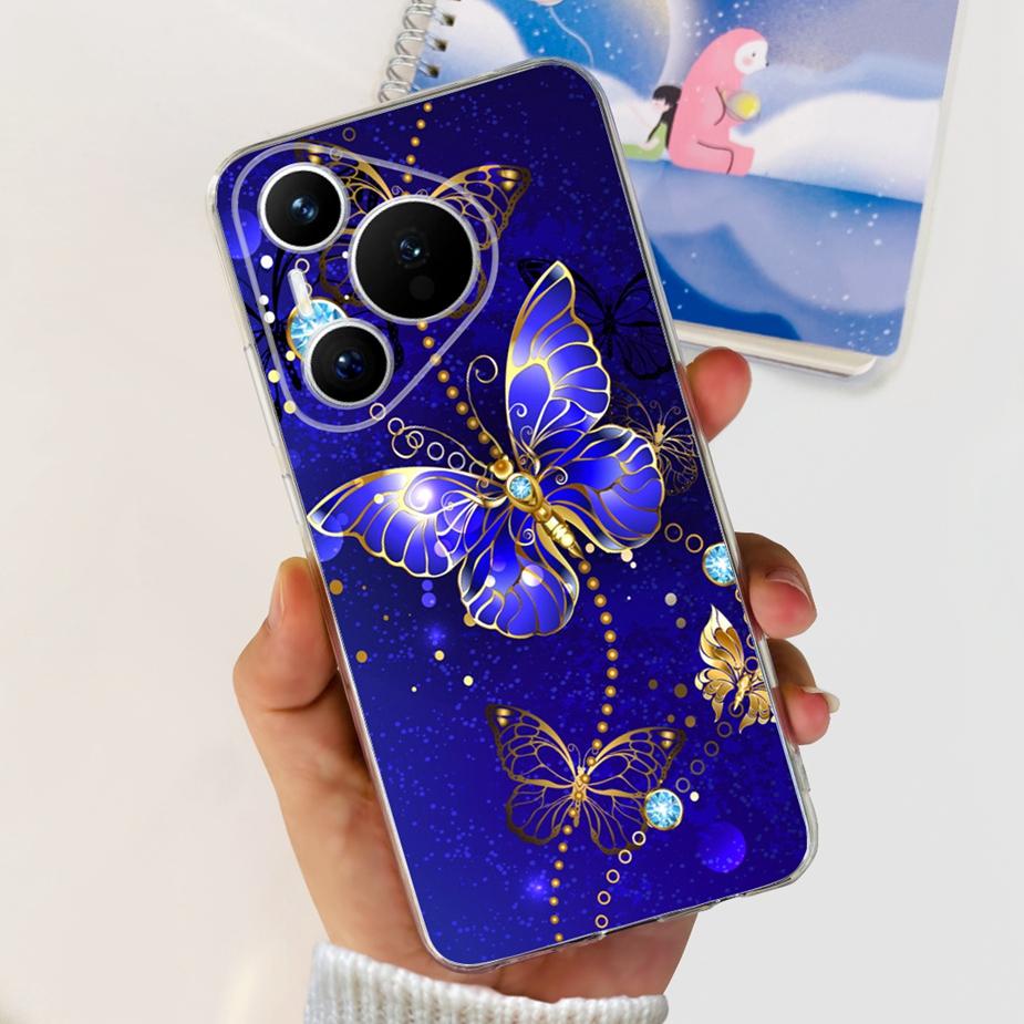 Чехол для Huawei Pura 70 Милый мультяшный расписной чехол Прозрачный силиконовый чехол для телефона Для Huawei Pura 70 Pro Plus Pura70 Pro + Мягкий чехол
