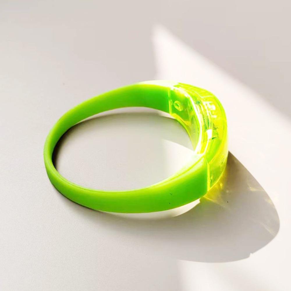 2 шт. Светящийся браслет LED с активацией от звука, разноцветный спортивный браслет, браслет с активацией от звука, для вечеринки