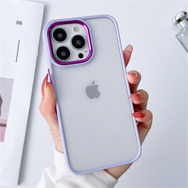 Luxury Silicone Bumper Clear Acrylic Shockproof Case For iPhone 14 13 12 11 Pro Max Metal Camera Ring Cover