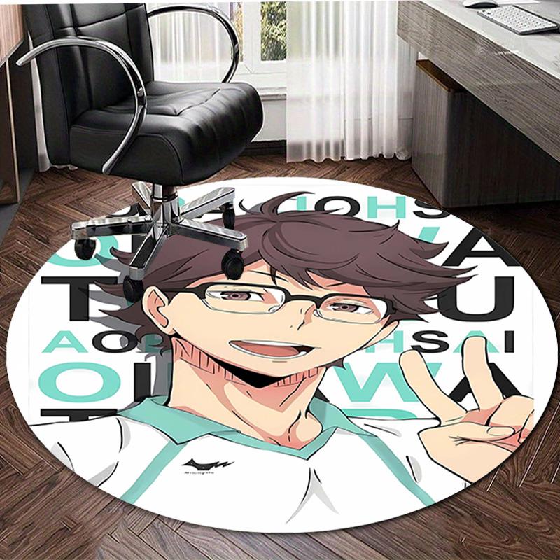 1pc Oikawa Tooru2 Design Printed Area Round Carpet for Bedroom Living Room Home Decor Rugs Mat Non Slip Mat Rug for Bedside