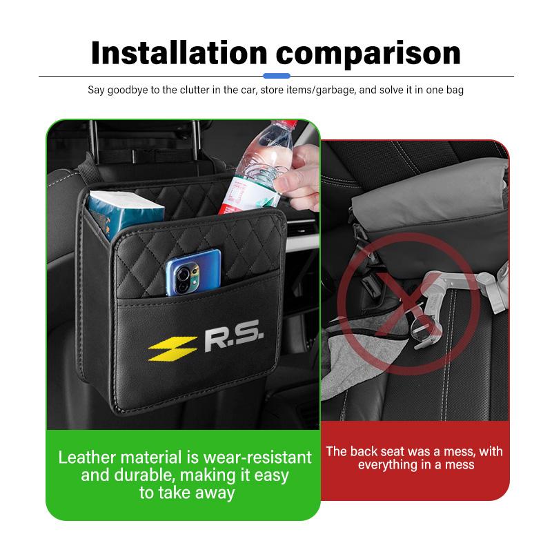 Car Backseat Storage Bag Large Capacity Pocket Hanger Collector For Renault Symbol Clio 3 4 Sparco Dacia RS Megan Scenic Espace WW14