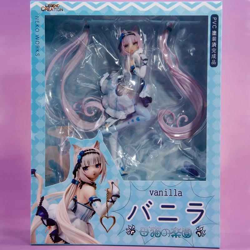 24СМ Аниме NEKOPARA Фигурка Шоколад Ваниль Экшн-фигурка Кошачий Стиль Модель ПВХ Статические Игрушки Подарок Кукла Магазин Кошка-Горничная Открыт! ч