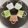 Woven Bag Gift Photo Decoration Handbag Plastic Woven Color Matching Women's Bag Hand Bag