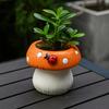 Ceramic Flower Pot Exquisite Hydroponic Flower Holder Desktop Ornament Mushroom Vase  Succulent