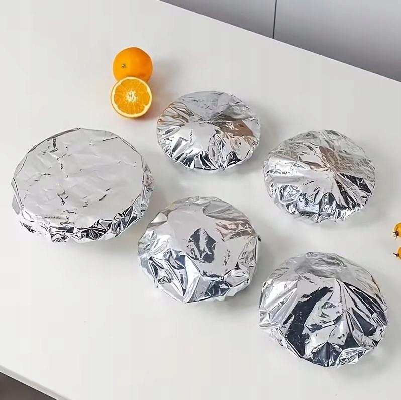 Thick Foil Bowl Lids Food Bags with Elastic Bands Reusable