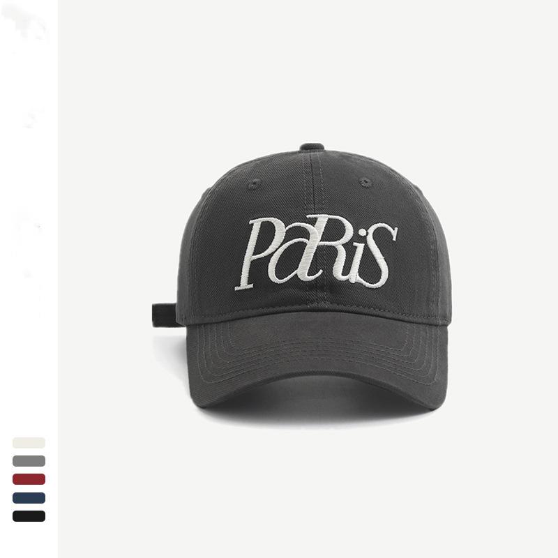 Новая ретро бейсболка женская летняя большой обхват головы широкий козырек скрывающий лицо маленькая простая с вышитой буквой кепка