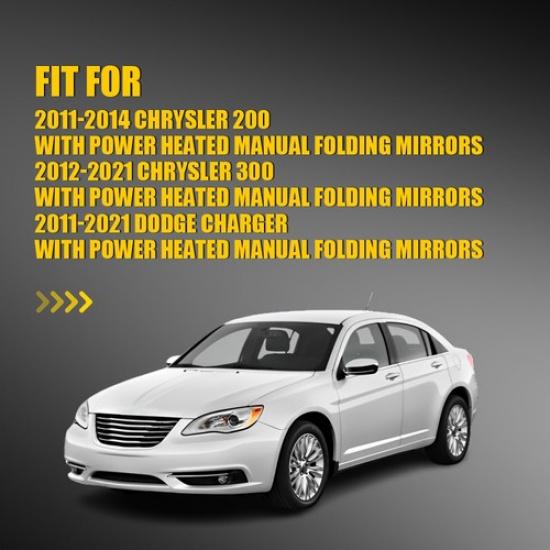 Rear View Heated Mirror Glass LH Driver For 2011- Chrysler 200 Dodge Charger