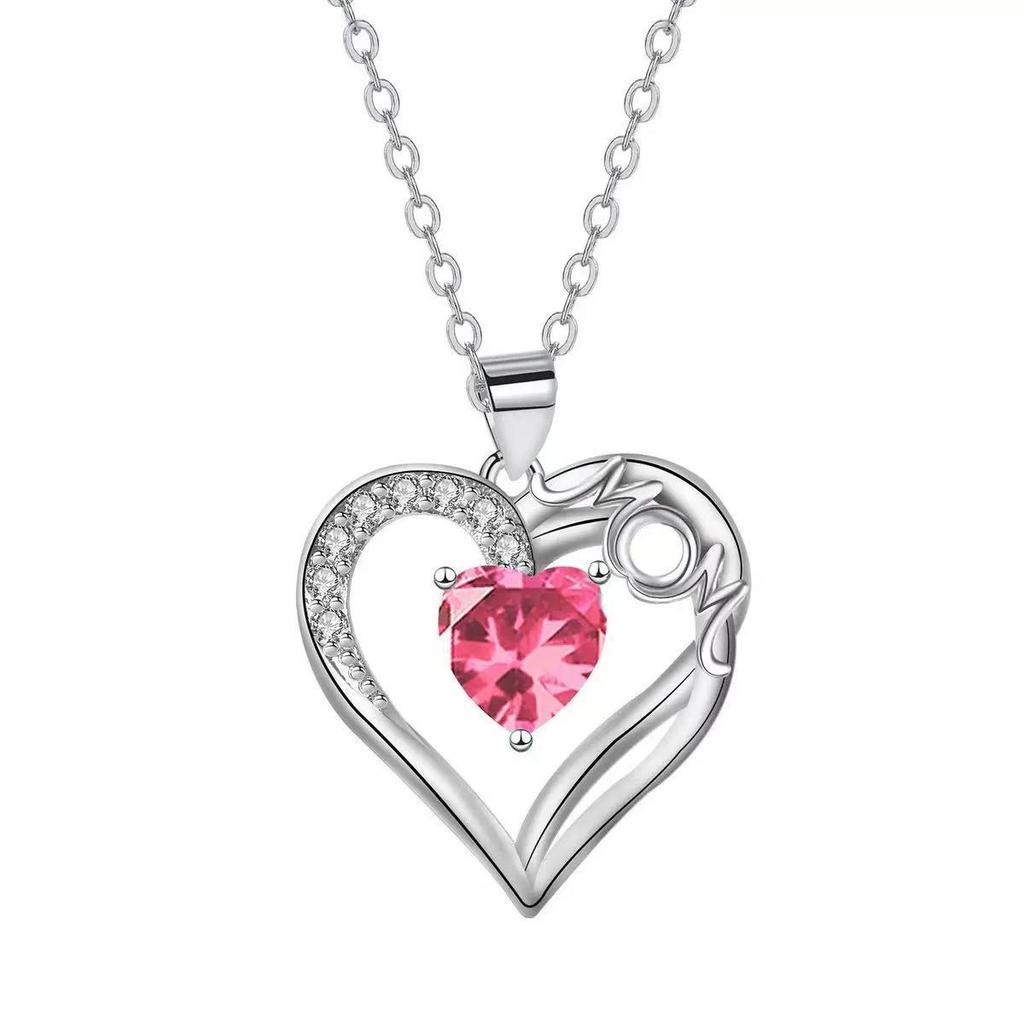 Мама Сердце Подвеска с бриллиантом Ожерелье Подарок на День матери Мода