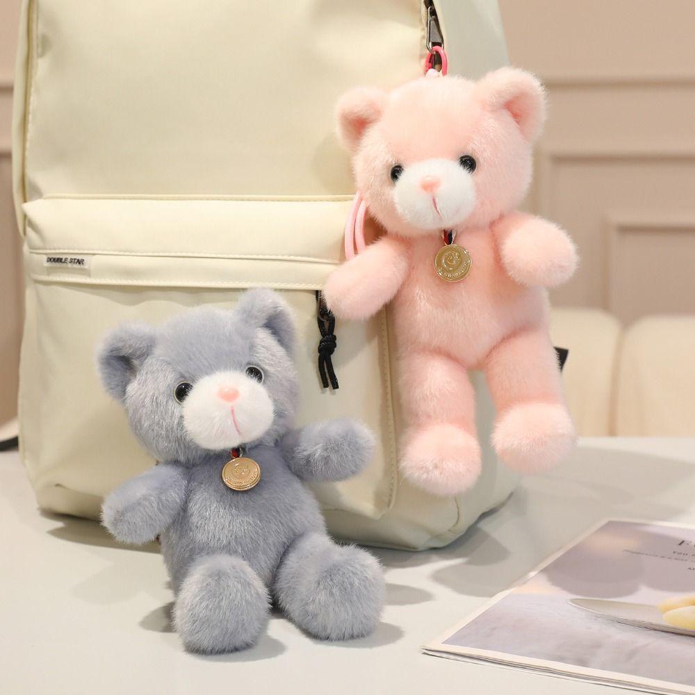 Anti-lost Colorful Bear Plush Toy Cartoon Bear Plush KeyChain Colorful Bear Pendant Girls