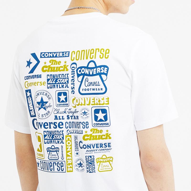 Men's Converse Logo Printing Casual Short Sleeve White 10018868-A01