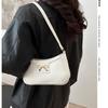 Autumn Popular Bow Small Bag Women's New Fashion Underarm Crescent Bag Texture Versatile Messenger Bag