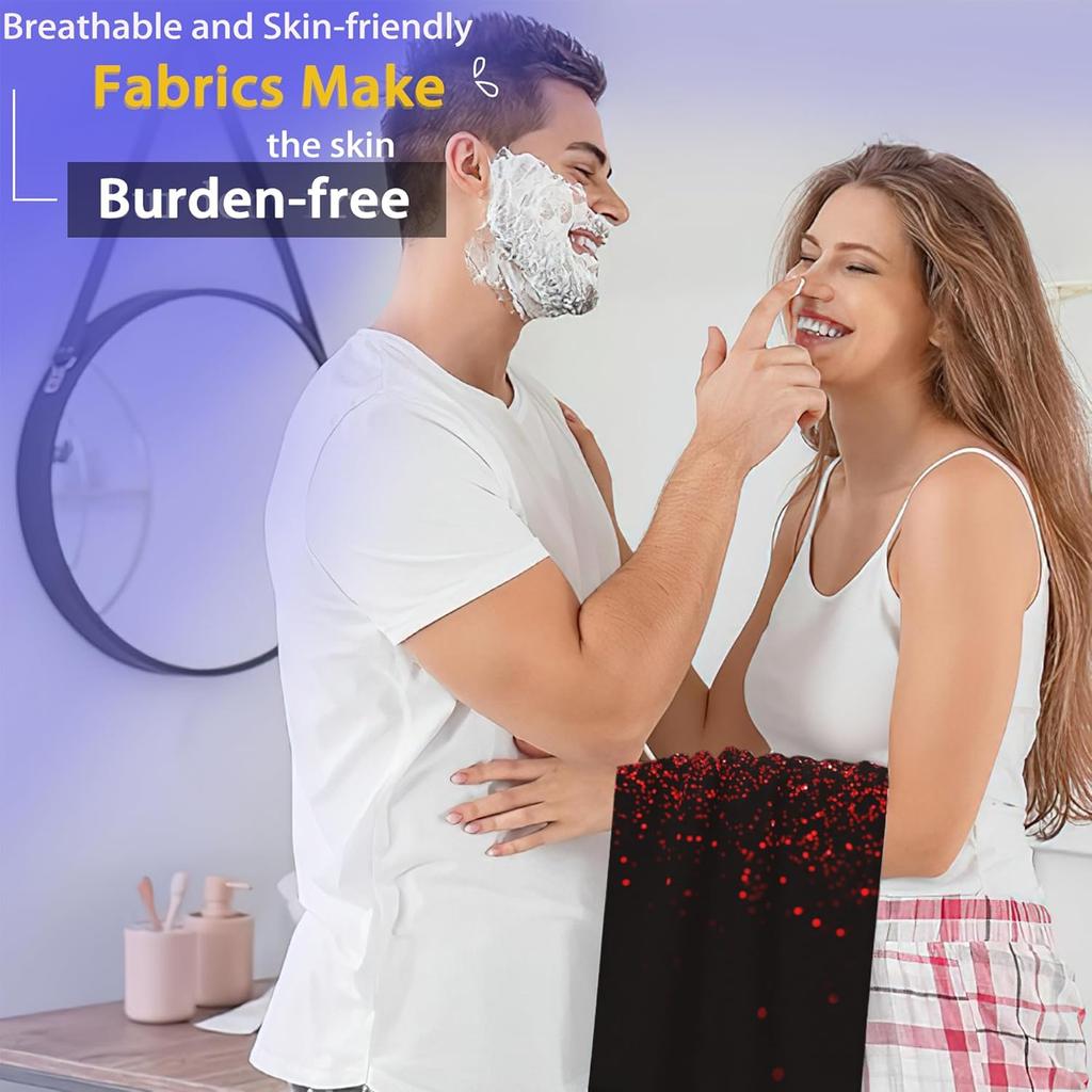 Red Black Glitter Hand Towels Set of 2,28 x 14 Inch Bathroom Towel Soft Absorbent Kitchen Hotel Spa Laundry Room Gym Face Towel Decor