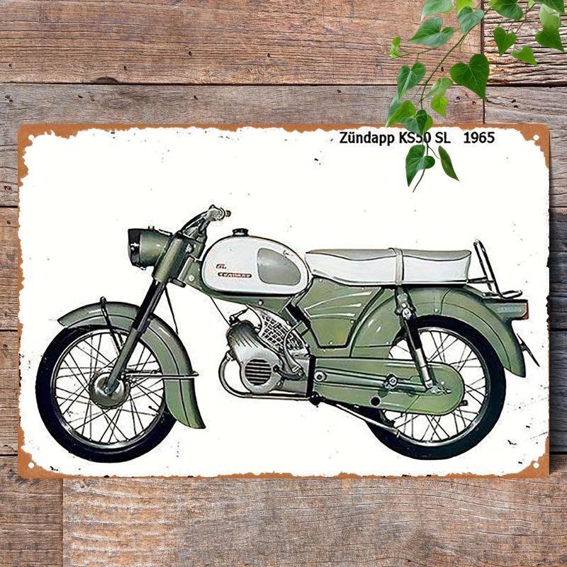 Vintage Tin Sign Retro Motorcycle Garage Wall Decor Bar Man Cave Artwork