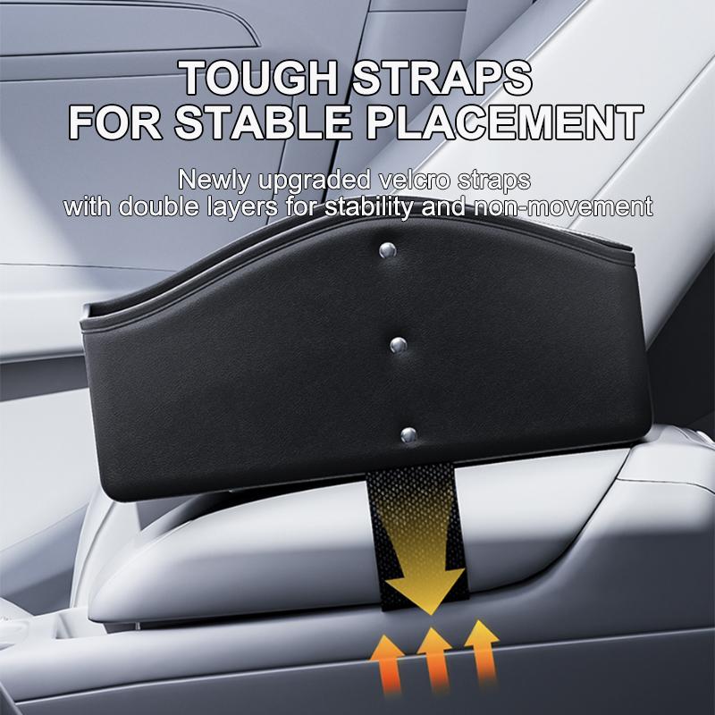 SEAMETAL Car Arm Rest Storage Box Nappa Leather Armrest Organizer with Tissue Holder Universal Auto Center Console Extension Box
