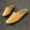 Дышащие мужские полутапочки из натуральной кожи Мужская обувь Muller Летние мужские удобные туфли на плоской подошве Ленивые мокасины Мягкая повседневная обувь ручной работы