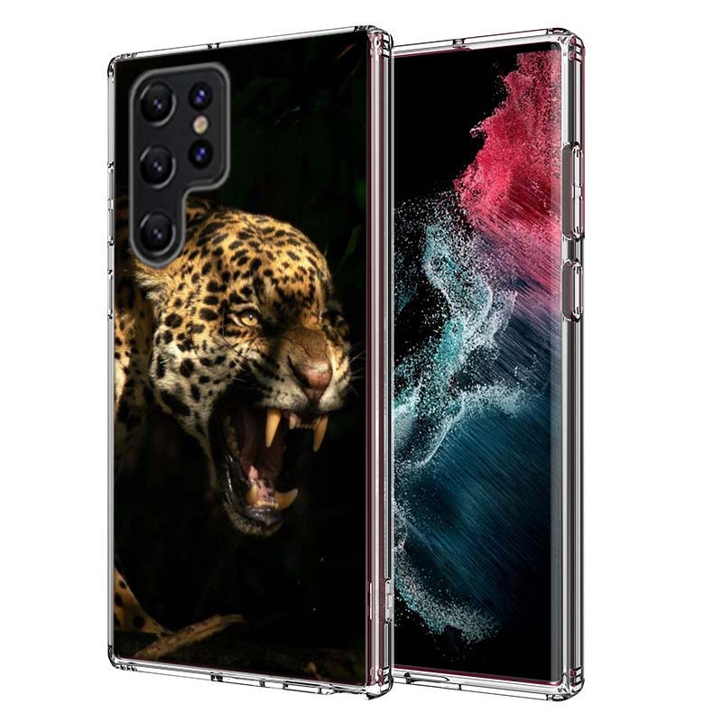 Majestic leopard Capa Phone Case For Samsung S26 Ultra S25 Edge Galaxy S23 S21 S20 S24 FE S22 S10 Plus Cover Clear TPU Shell Coq