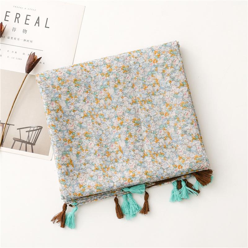 Новые богемные стили Женский шарф Летняя пляжная шаль Хлопок Лен Кисточка Пашмина Мусульманский хиджаб Обёртка Женский вискозный шарф