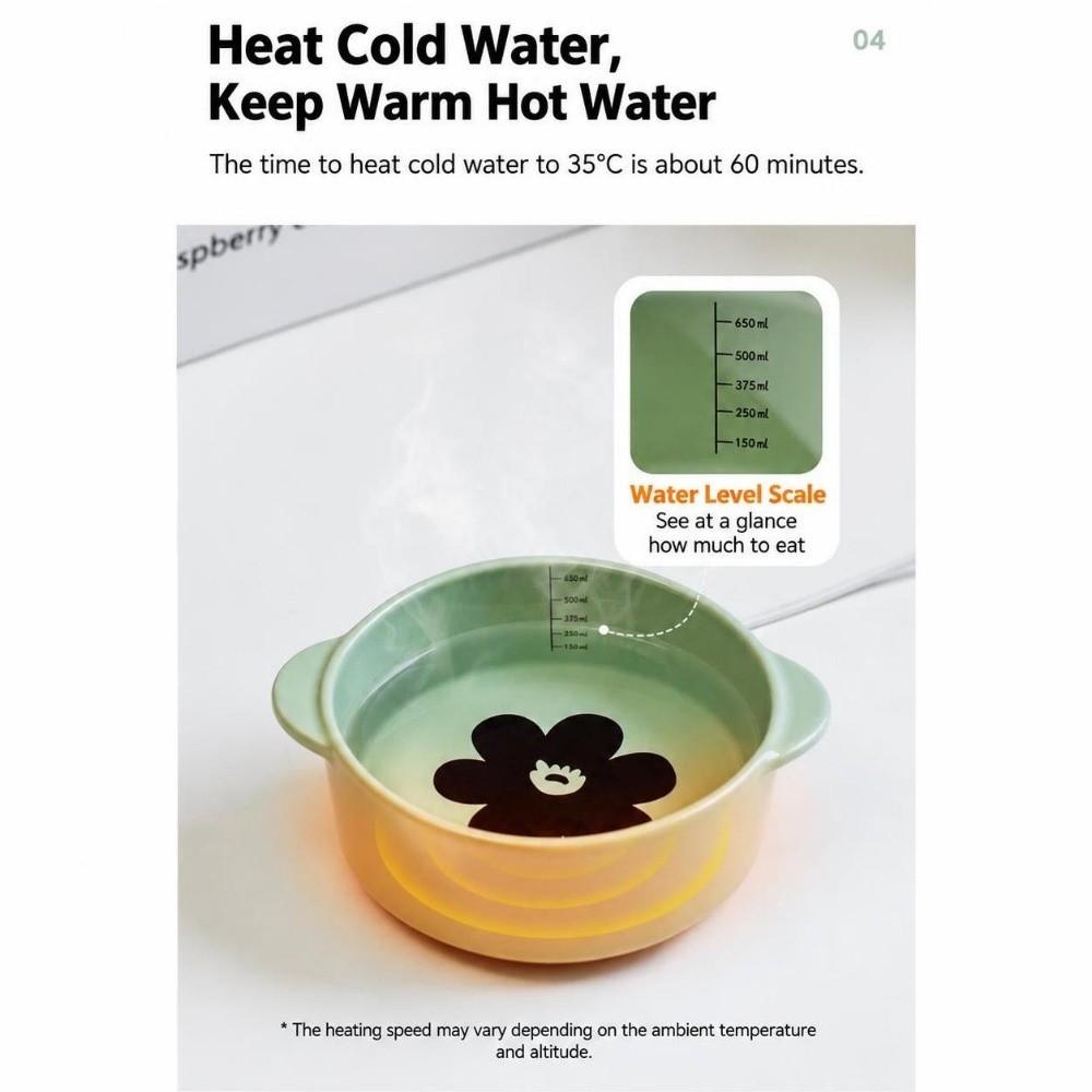 Neck-Protecting Heated Ceramic Cat Bowl with Iron Stand Dog Drinking Bowl Small Dog