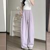 Весенне-летние брюки палаццо из американского ледяного шелка для женщин с высокой посадкой, прямые, драпирующиеся, повседневные, быстросохнущие, брюки-сабли