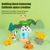 1 Set Wooden Block Matching Stacking Game Animal Mini Man Block Balance Game Preschoolers