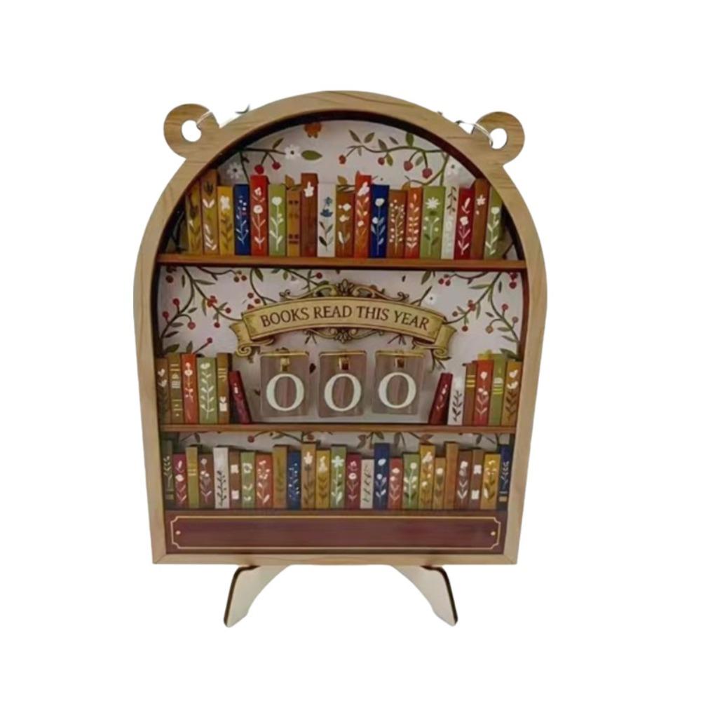 Ретро Трекер Читательского Вызова Деревянный Регистратор Чтения Книг Украшение Книжной Полки Книжный Червь